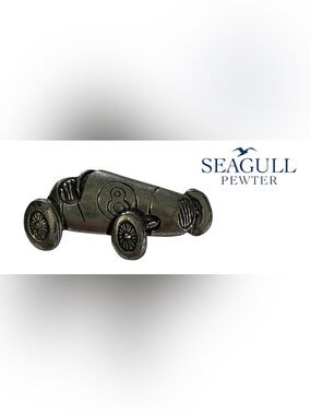 VINTAGE PEWTER RACE CAR LAPEL PIN NOVA SCOTIA